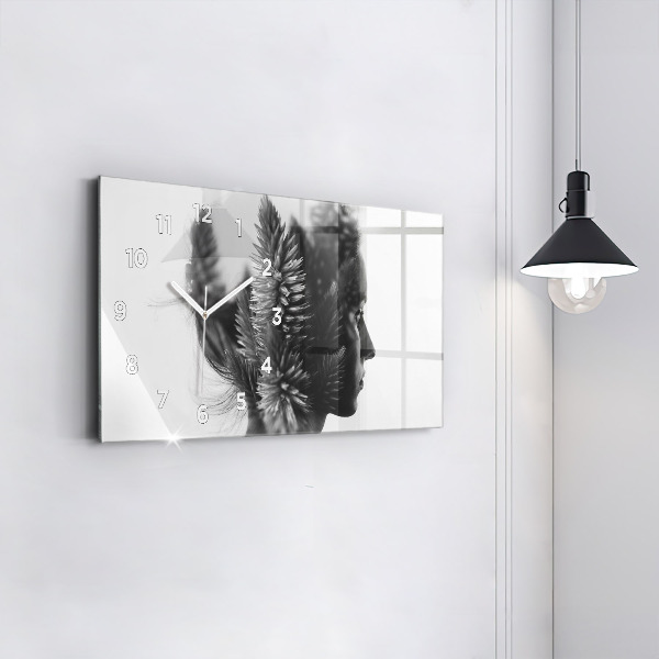 Horizontální hodiny na skle Lidská citlivost myšlení