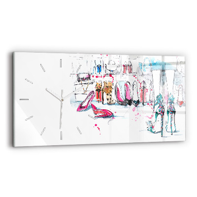 Horizontální hodiny na skle Prvek ženskosti