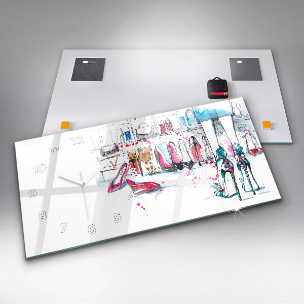 Horizontální hodiny na skle Prvek ženskosti