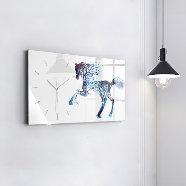 Horizontální hodiny na skle Příroda zvířat Altruismus