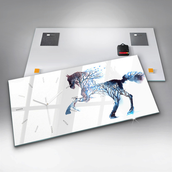 Horizontální hodiny na skle Příroda zvířat Altruismus