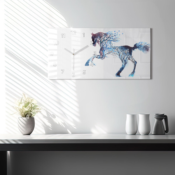 Horizontální hodiny na skle Příroda zvířat Altruismus