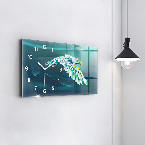 Horizontální hodiny na skle Obrázek létajícího orla