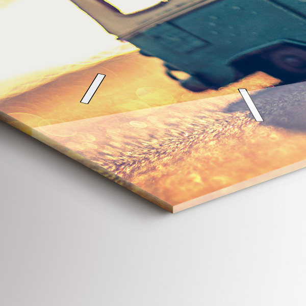 Horizontální hodiny na skle Táborník na pláži