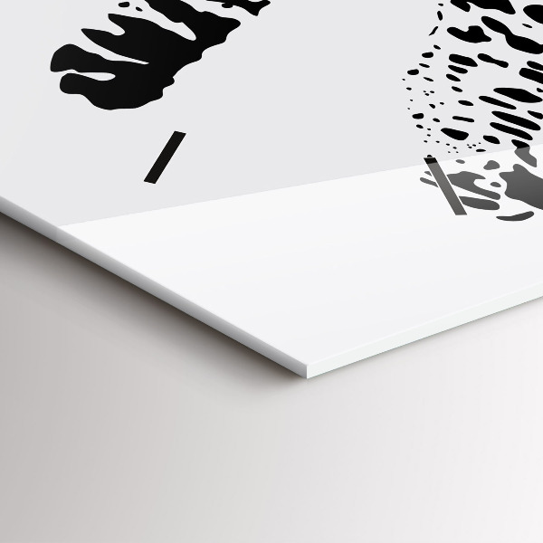 Horizontální hodiny na skle Silueta pantera