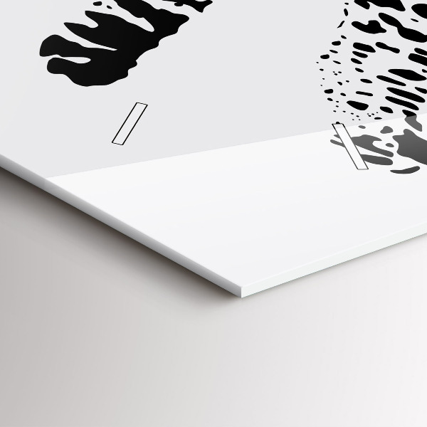 Horizontální hodiny na skle Silueta pantera