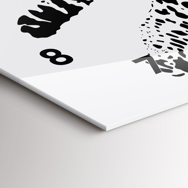 Horizontální hodiny na skle Silueta pantera