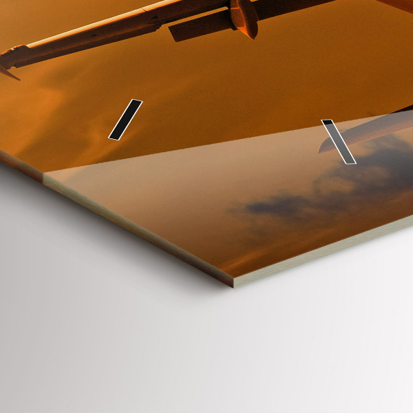 Horizontální hodiny na skle Cesta letadlem