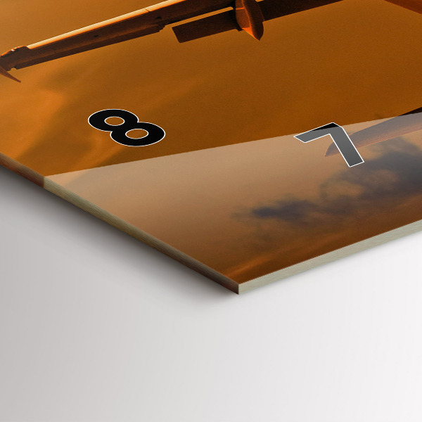 Horizontální hodiny na skle Cesta letadlem