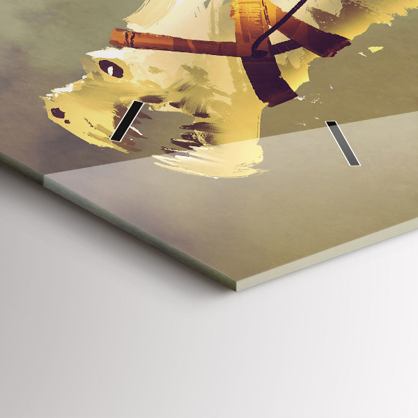 Horizontální hodiny na skle Ilustrace dračího jezdce