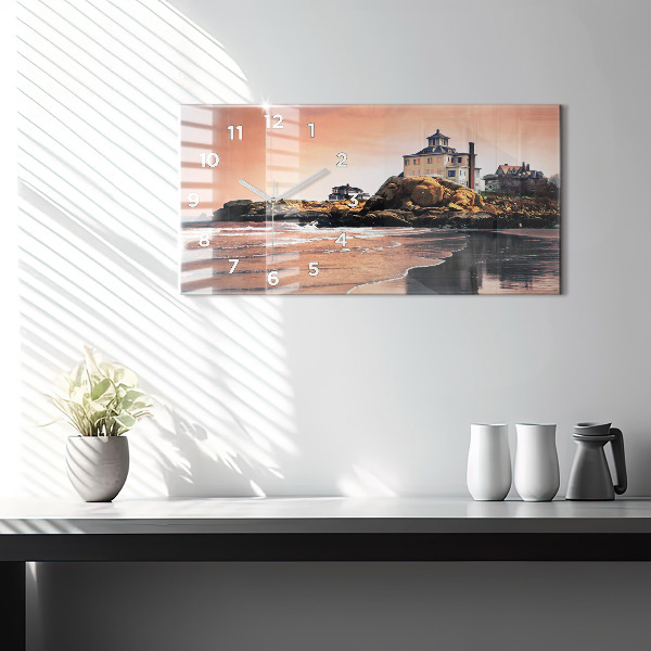 Horizontální hodiny na skle Shermanovo pobřeží