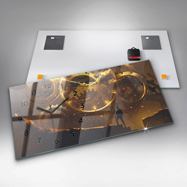 Horizontální hodiny na skle Čas - Mechanismus
