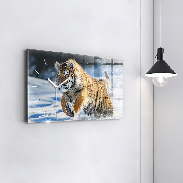 Horizontální hodiny na skle Odvážný krok vpřed