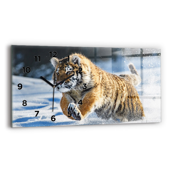 Horizontální hodiny na skle Odvážný krok vpřed