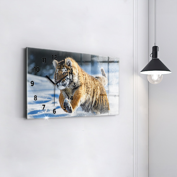 Horizontální hodiny na skle Odvážný krok vpřed