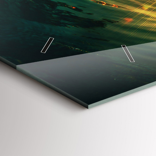 Horizontální hodiny na skle Vlnová perspektiva Západ slunce