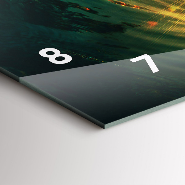 Horizontální hodiny na skle Vlnová perspektiva Západ slunce