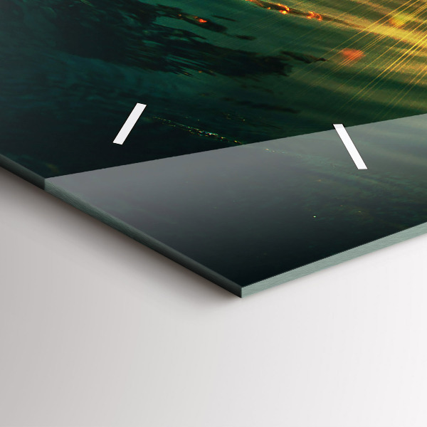 Horizontální hodiny na skle Vlnová perspektiva Západ slunce