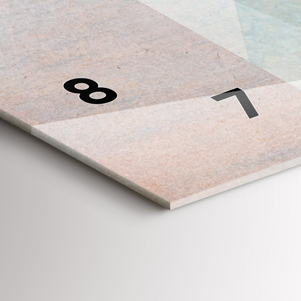 Horizontální hodiny na skle Trojúhelníky Abstraktní textura