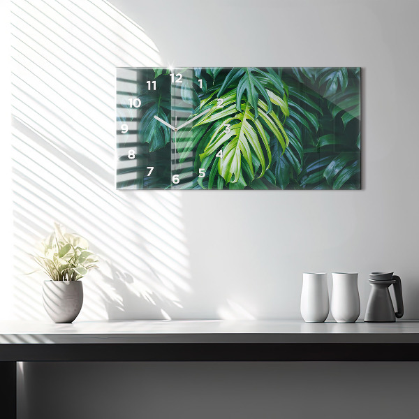 Horizontální hodiny na skle Tropická strana přírody