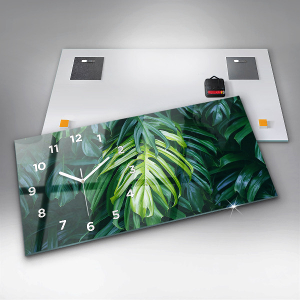 Horizontální hodiny na skle Tropická strana přírody