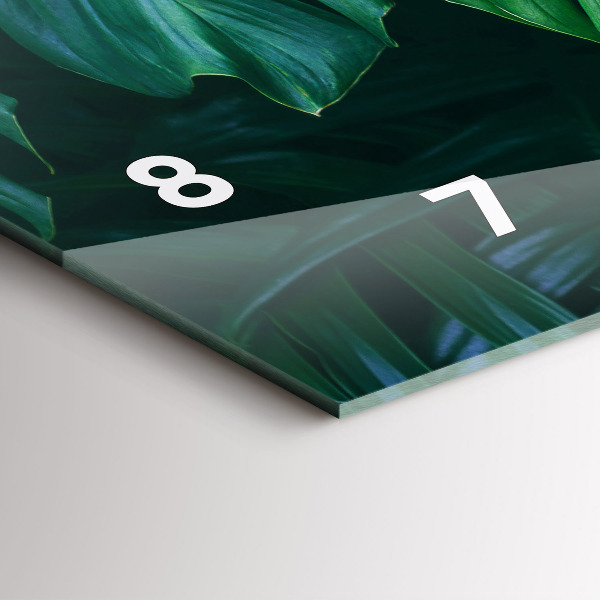 Horizontální hodiny na skle Tropická strana přírody