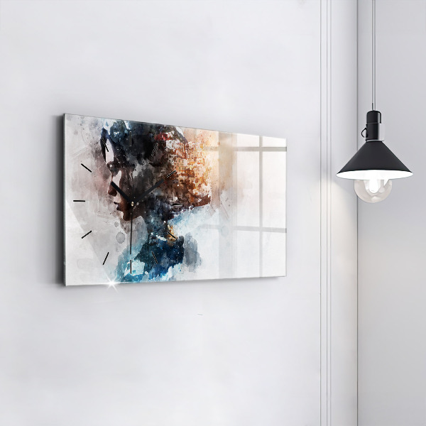 Horizontální hodiny na skle Minulost v zátylku