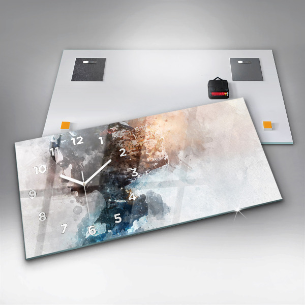 Horizontální hodiny na skle Minulost v zátylku