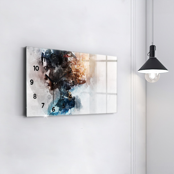Horizontální hodiny na skle Minulost v zátylku