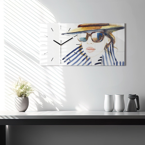 Horizontální hodiny na skle Poslední dny prázdnin Móda