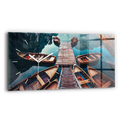 Horizontální hodiny na skle Plošina a jezero