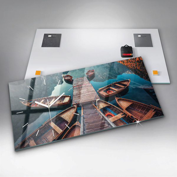 Horizontální hodiny na skle Plošina a jezero