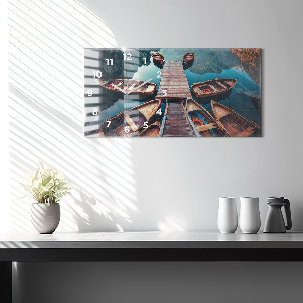 Horizontální hodiny na skle Plošina a jezero