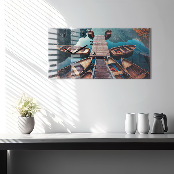 Horizontální hodiny na skle Plošina a jezero