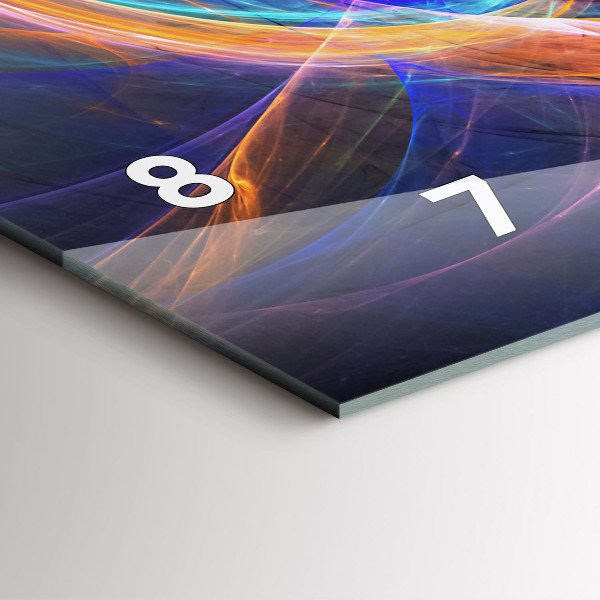 Horizontální hodiny na skle Barevný fraktál