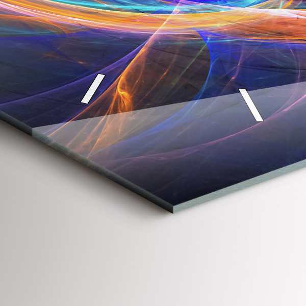 Horizontální hodiny na skle Barevný fraktál