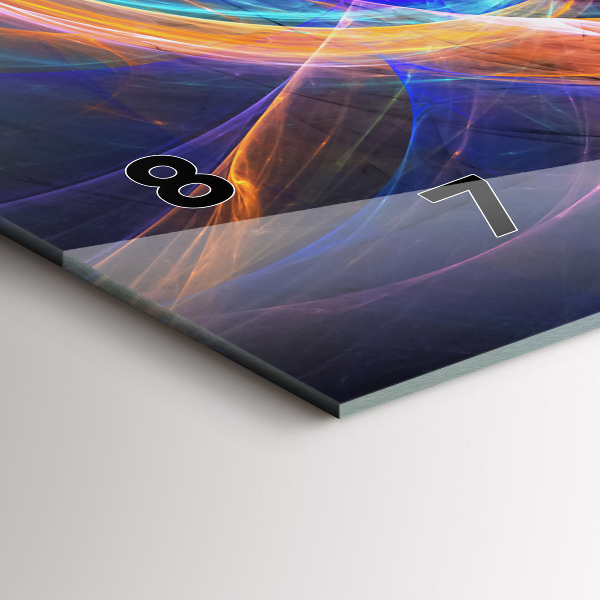 Horizontální hodiny na skle Barevný fraktál