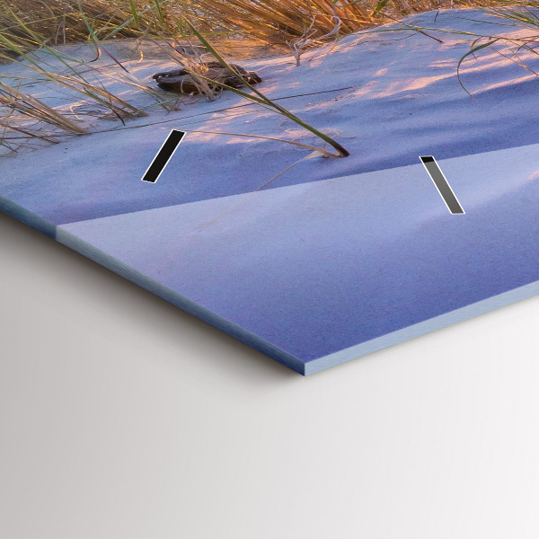 Horizontální hodiny na skle Polský západ slunce nad mořem