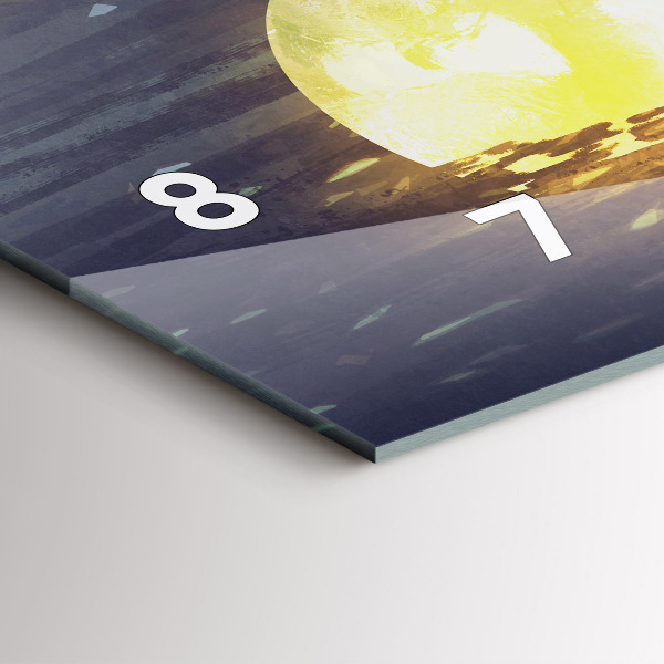 Horizontální hodiny na skle Abstrakce