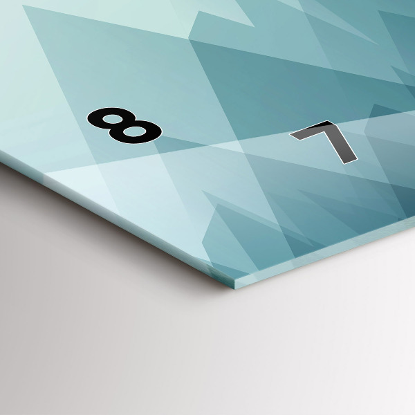 Horizontální hodiny na skle Geometrické obrazce