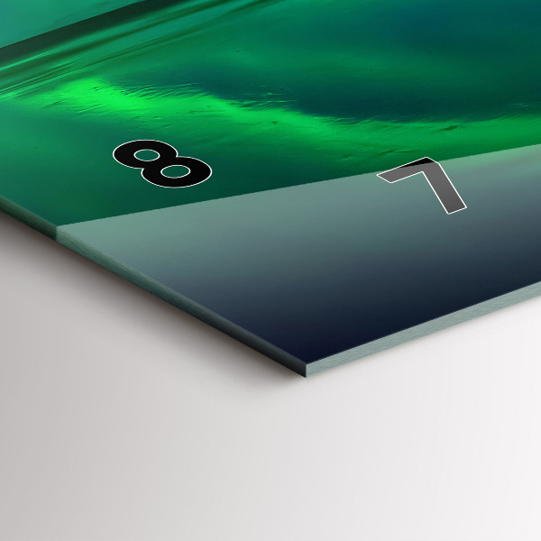 Horizontální hodiny na skle Polární záře