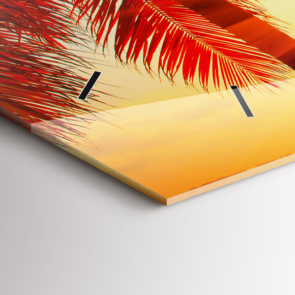 Horizontální hodiny na skle Dovolená Odpočinek Léto