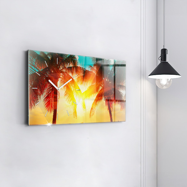 Horizontální hodiny na skle Dovolená Odpočinek Léto