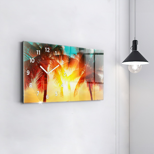 Horizontální hodiny na skle Dovolená Odpočinek Léto