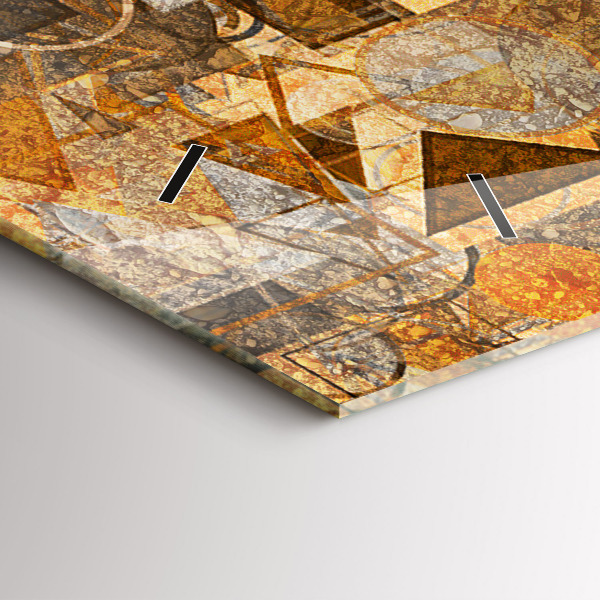 Horizontální hodiny na skle Geometrické tvary