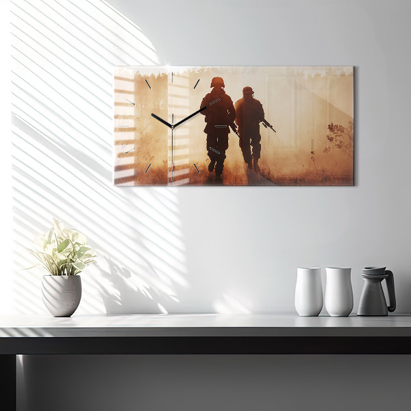 Horizontální hodiny na skle Námořní pěchota Spojených států