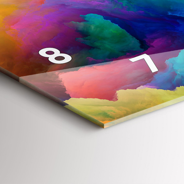 Horizontální skleněné hodiny na stěnu Fraktální textura