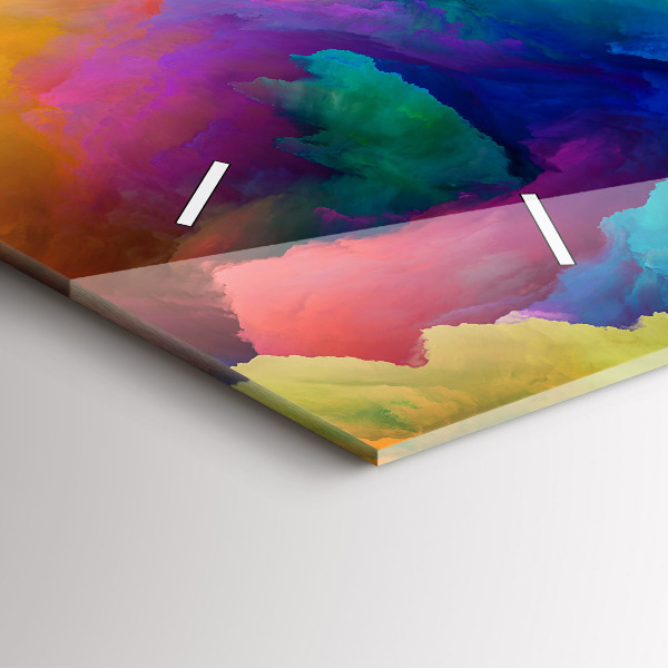 Horizontální skleněné hodiny na stěnu Fraktální textura