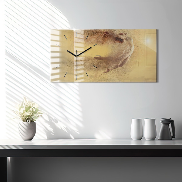 Horizontální skleněné hodiny na stěnu Žena v postavě