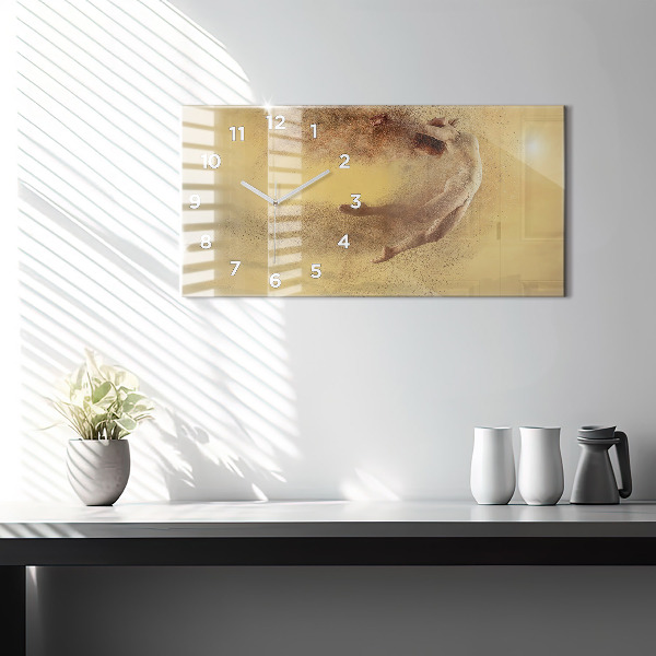 Horizontální skleněné hodiny na stěnu Žena v postavě